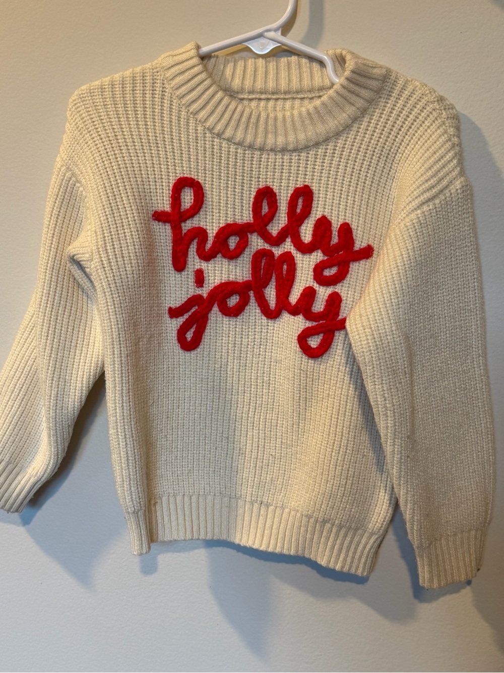 Cream 'Holly Jolly' Knit Sweater 2t/3t